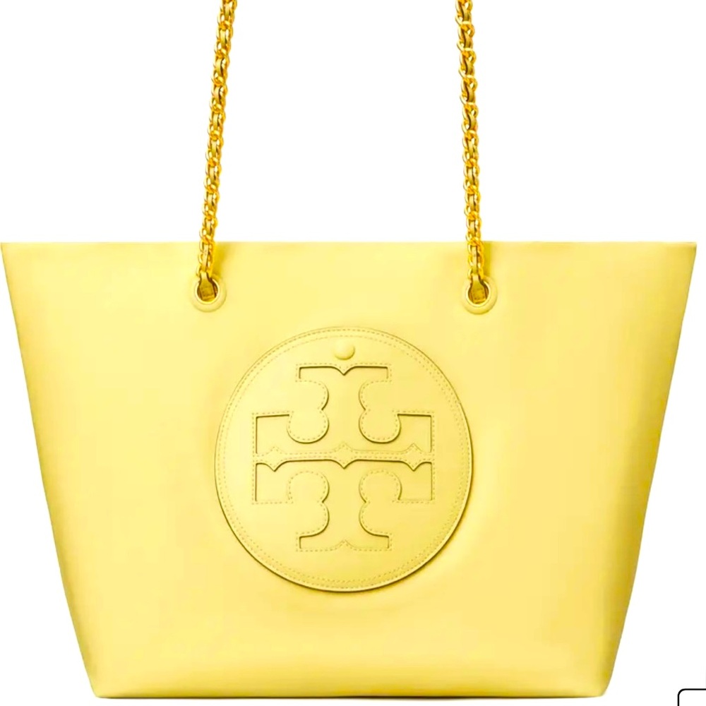 Tory Burch Ella Chain Tote, yellow, NWT